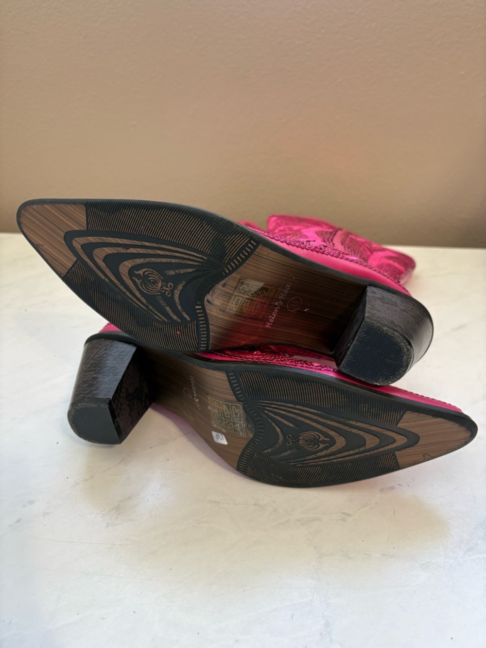 Helen’s Heart Size 8 Hot Pink Sequin Bling Boots Festival Western Cowgirl Preppy - Picture 6 of 7